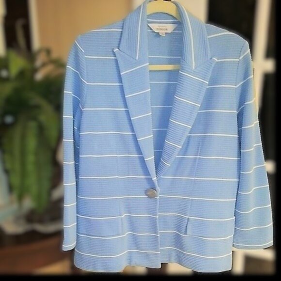 Misook Jackets & Blazers - Beautiful Blue & Ivory Misook Jacket Like New M/L